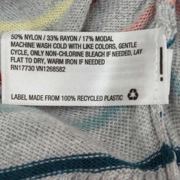 ISABEL MATERNITY Lightweight Knit Sweater Multi-colored Stripes Womens Sz M NWT - Picture 5 of 5